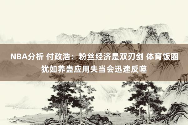 NBA分析 付政浩：粉丝经济是双刃剑 体育饭圈犹如养蛊应用失当会迅速反噬