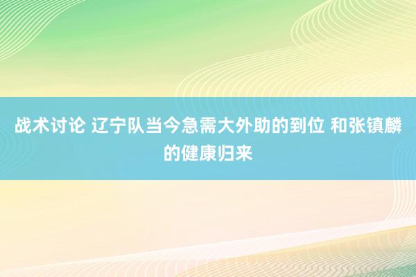 战术讨论 辽宁队当今急需大外助的到位 和张镇麟的健康归来