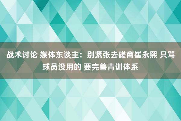 战术讨论 媒体东谈主：别紧张去磋商崔永熙 只骂球员没用的 要完善青训体系