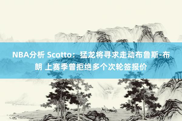 NBA分析 Scotto：猛龙将寻求走动布鲁斯-布朗 上赛季曾拒绝多个次轮签报价